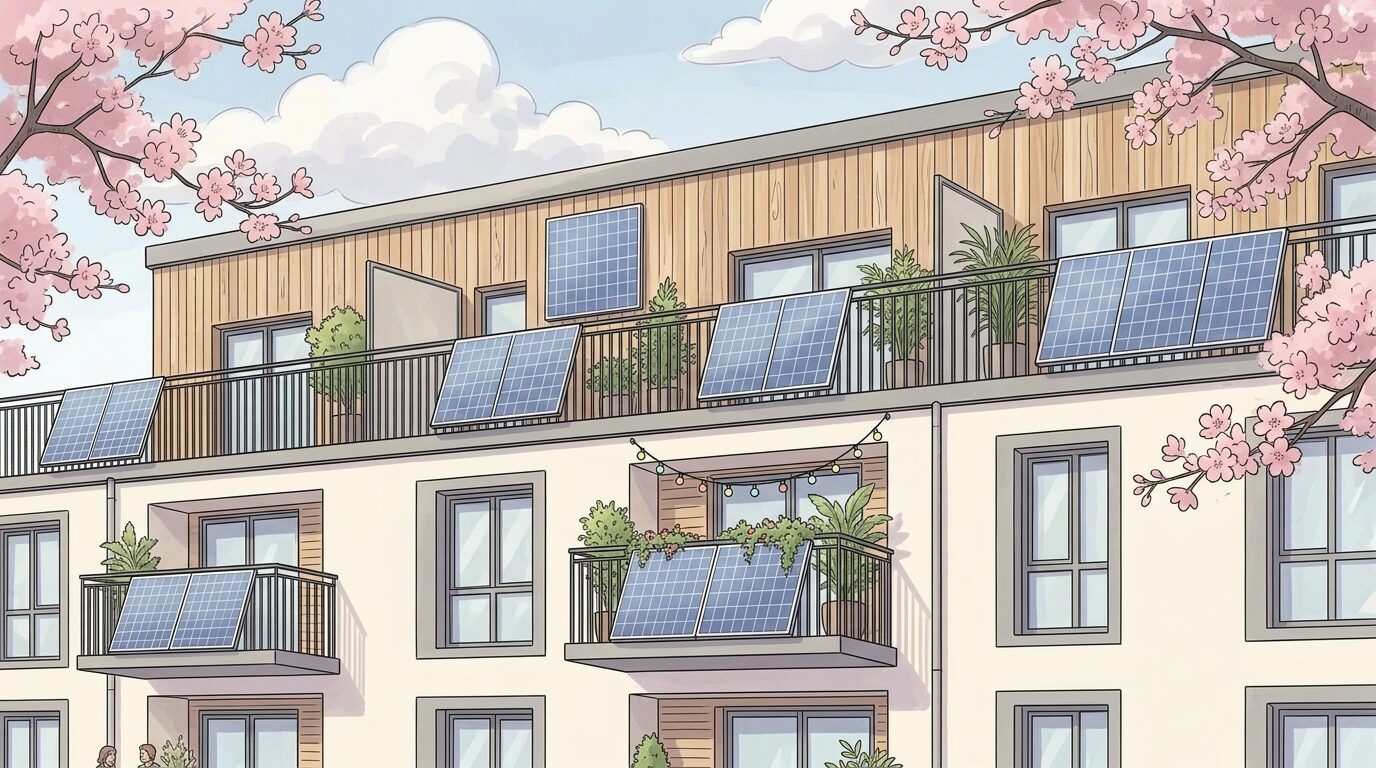 panneaux solaires sur un balcon ou une terrasse